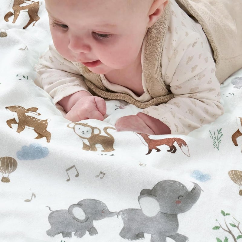 BOPRIO Baby Blankets for Unisex Boys Girls, Super Soft Nursery Minky Blankets with Woodland Animal Design and Dotted Fleece Backing, Printed Bed Throws Newborn Toddler Gift 30 x 40 Inch - Image 2